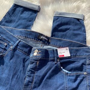 Plus Size Stretchy Cropped Legging Dark Jeans